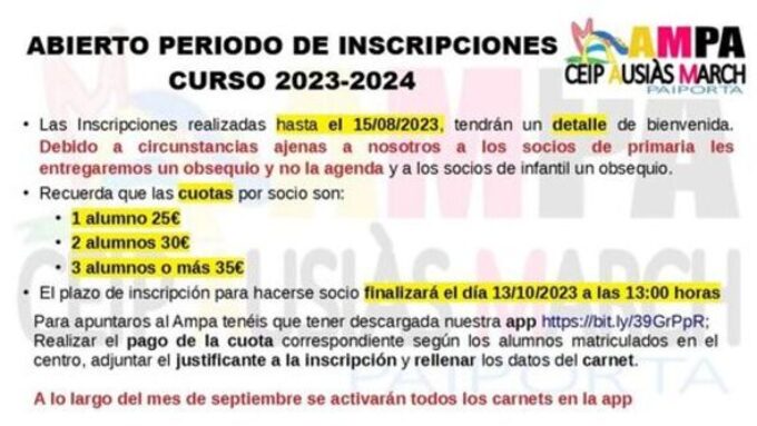 plazo de inscripción
